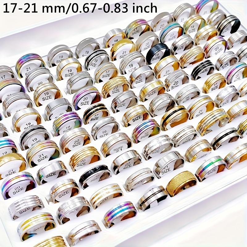 30pcs Women's Fashion Stacked Ring Set, Silvery & Golden